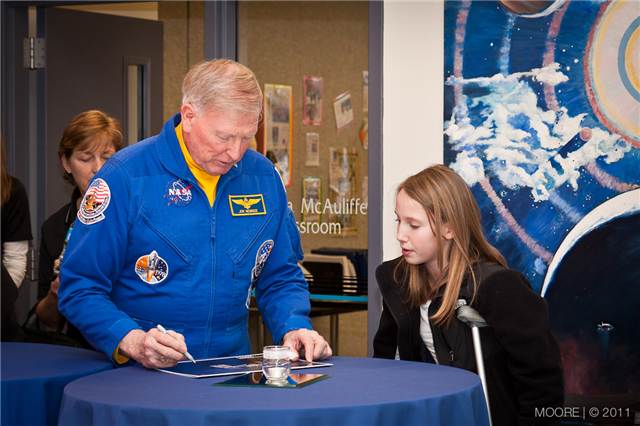 Jon McBride and a student