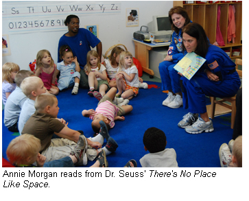 Annie Morgan reads from Dr. Seuss' There's No Place Like Space.