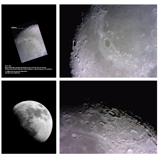 Images taken with CyGaMEs $200 telescopes and $100 camera allow MoonGazers to explore the Moon.